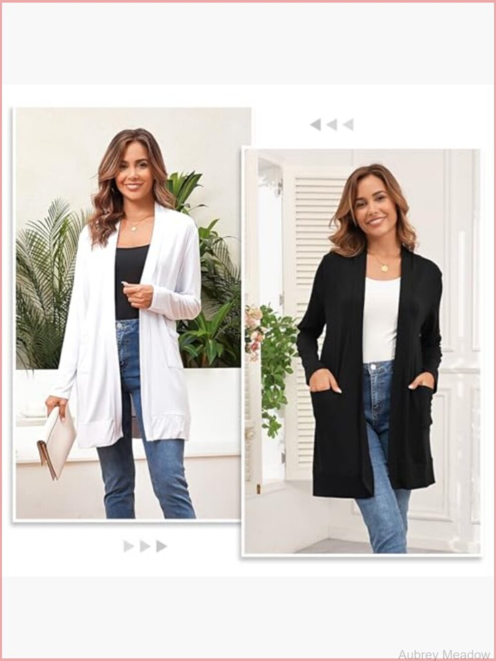 Lightweight Long Sleeve Open Front Cardigan with Pockets - Picture 6 of 7